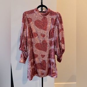 Farm Rio Hearts Sequined Minidress